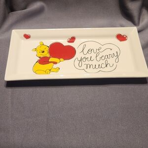 Disney 14x7 Ceramic Winnie the Pooh Love You Beary Serving Platter